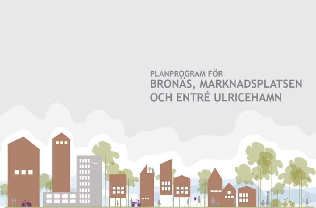 Bild på framsidan av dokumentet Framsida planprogram Bronäs, Marknadsplatsen och entré Ulricehamn