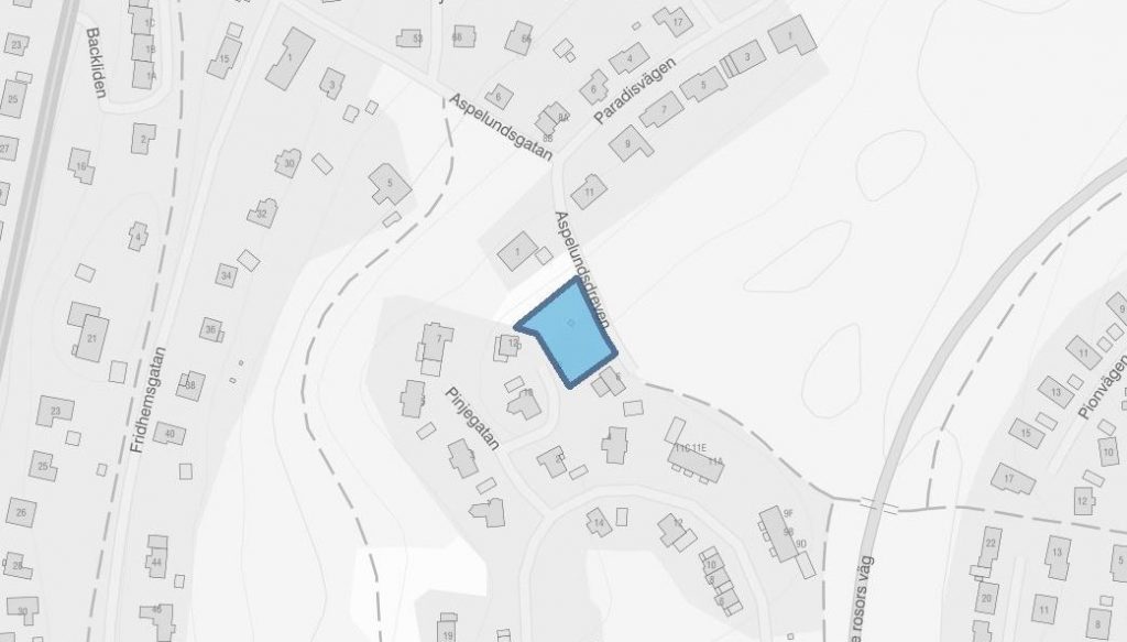 Utpekat område över detaljplanen Bogesund 1:223
