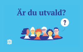 Illustration av människor på en blå bakgrund. Bilden har rubriken Är du utvald?